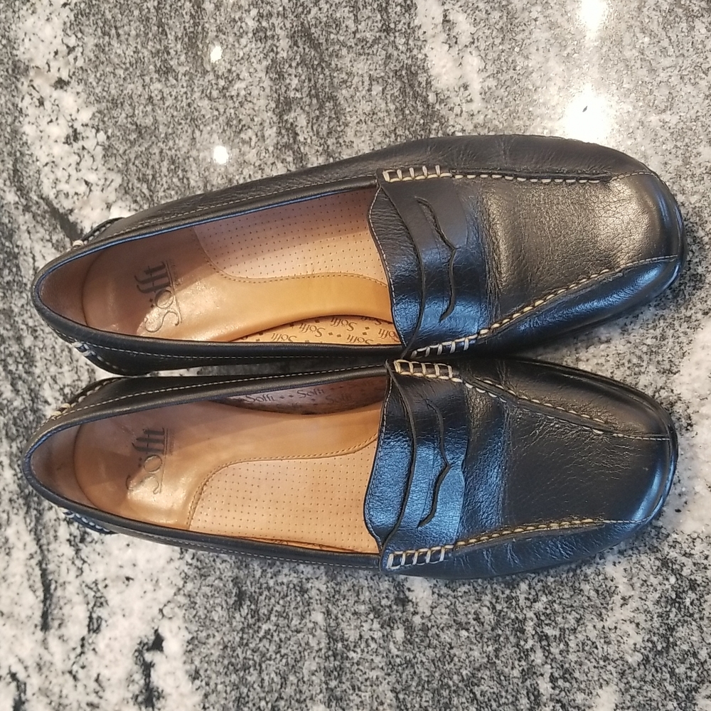 (8W) Sofft Leather Wedge Loafer Shoes Sustainable Comfy Classic Dressy Classy